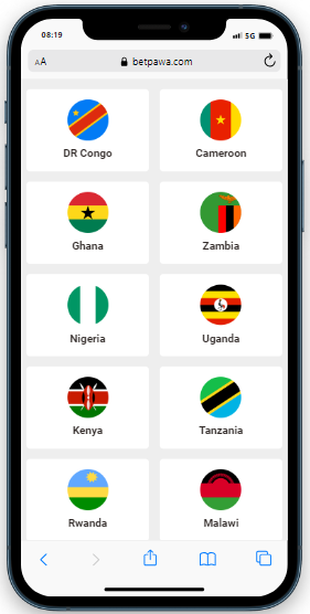 A cell phone with a legality in different countries of the betPawa casino