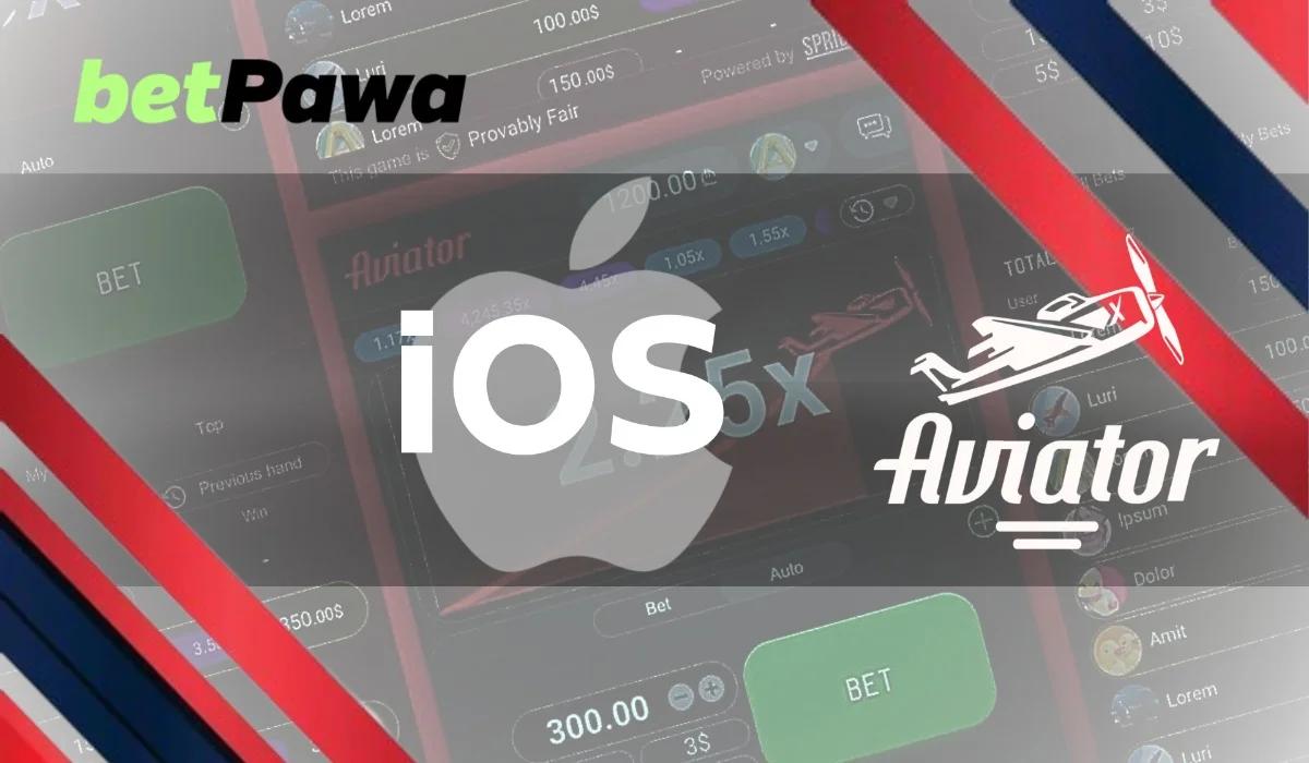 game background with betPawa logo and inscription IOS